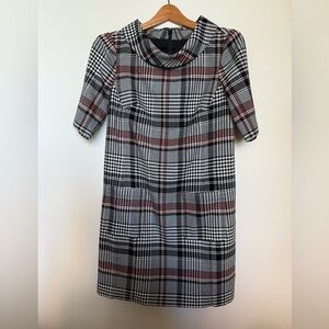 Trina Turk Black and White Plaid Mini Dress